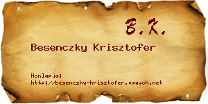 Besenczky Krisztofer névjegykártya